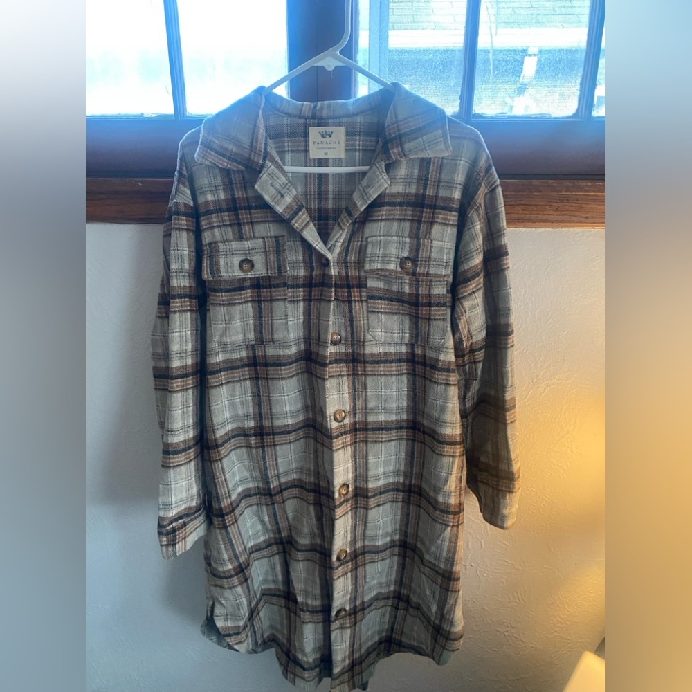 Pinache Plaid Long Jacket